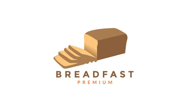 Klippt Bröd Frukost Logotyp Vektor Ikon Illustration Design — Stock vektor