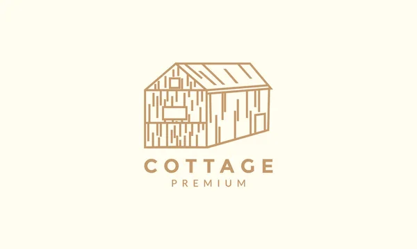 Cottage Home Huis Lijn Hipster Vintage Logo Vector Pictogram Illustratie — Stockvector