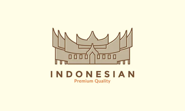 Indonéz Hagyományos Kultúra Home Vintage Logó Vektor Ikon Design Illusztráció — Stock Vector