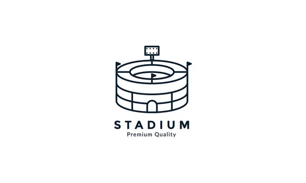Simple Sport Stade Ligne Football Logo Vectoriel Icône Illustration Conception — Image vectorielle