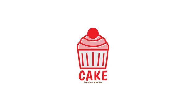 Kolorowe Ciasto Smaczne Czerwona Linia Logo Wektor Ikona Ilustracja Projekt — Wektor stockowy