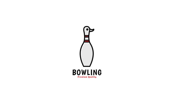 Tier Vogel Ente Schwan Mit Bowling Logo Vektor Symbol Illustration — Stockvektor