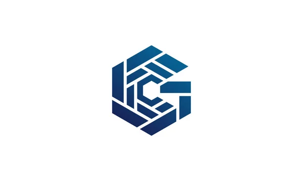 Harf Altıgen Modern Logo Sembolü Vektör Grafik Tasarımı — Stok Vektör