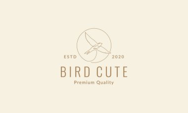 Barn Swallow kuş çizgisi logo sembolü vektör grafik tasarımı 