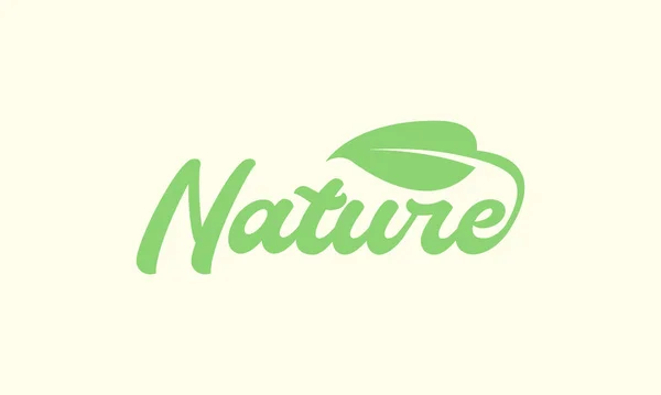 Belettering Vet Natuur Met Blad Groen Logo Symbool Pictogram Vector — Stockvector