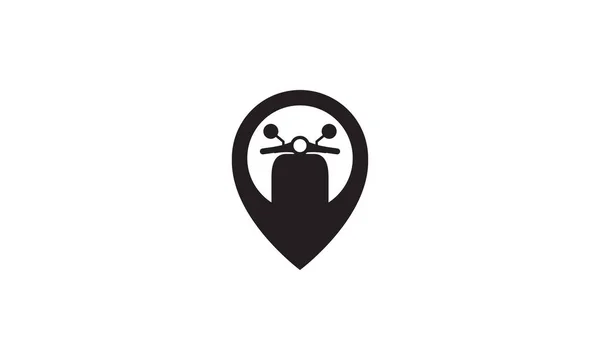Σκούτερ Pin Χάρτη Θέση Λογότυπο Σύμβολο Εικονίδιο Διάνυσμα Γραφικό Σχεδιασμό — Διανυσματικό Αρχείο