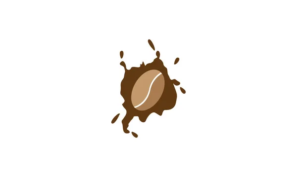 Café Frijol Arte Simple Logotipo Símbolo Icono Vector Diseño Gráfico — Vector de stock