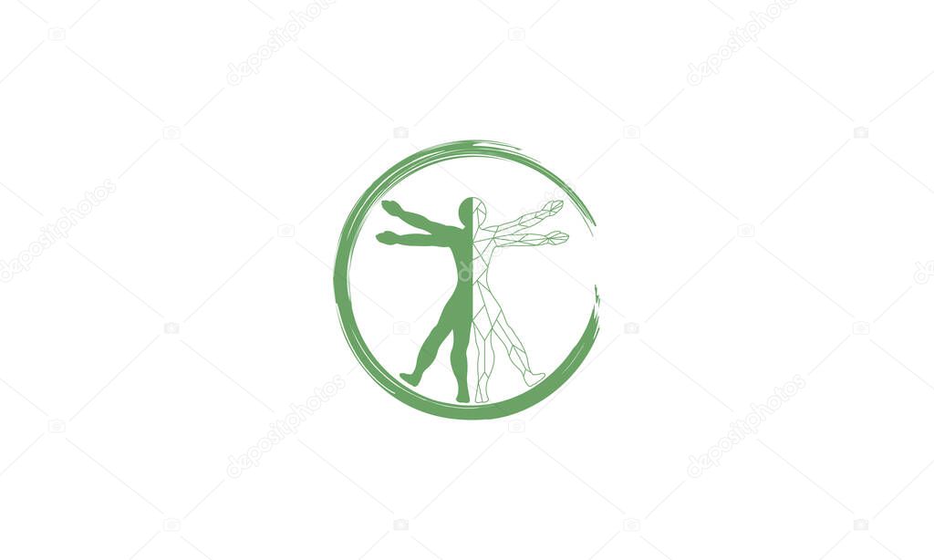 human body ratio logo symbol icon vector graphic design 