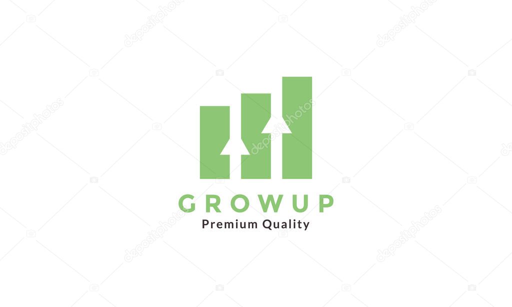 Marketing grow up simple logo symbol vector icon graphic design