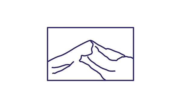 Línea Montaña Moderna Simple Símbolo Del Logotipo Del Rectángulo Icono — Archivo Imágenes Vectoriales