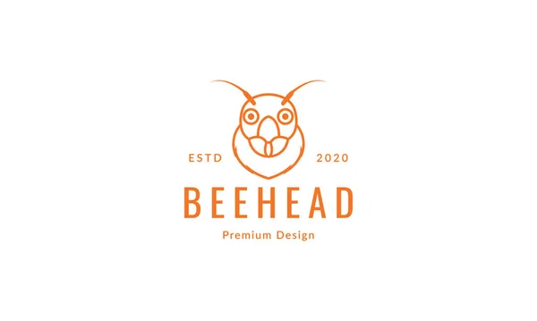 Hayvan Böceği Karikatürü Şirin Kafa Çizgisi Logo Sembolü Vektör Grafik — Stok Vektör