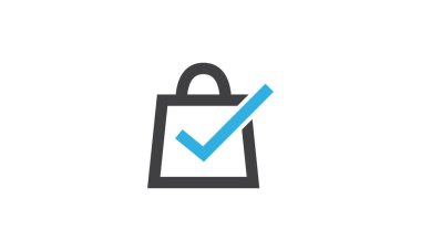 İşaretli logo sembolü vektör grafik tasarımı illüstrasyonlu alışveriş çantası