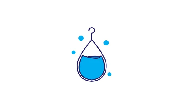 Gota Agua Con Logotipo Tela Colgador Icono Vector Gráfico Diseño — Archivo Imágenes Vectoriales