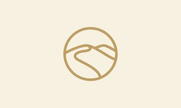 Deserto Con Cerchio Tramonto Logo Colorato Simbolo Icona Vettoriale Grafica — Vettoriale Stock