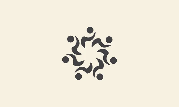 Groep Mensen Afgerond Modern Logo Symbool Pictogram Vector Grafisch Ontwerp — Stockvector