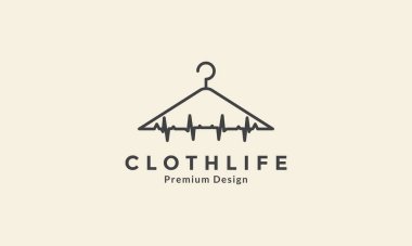 Heart rate with cloth lines logo vector icon symbol graphic design illustration vector