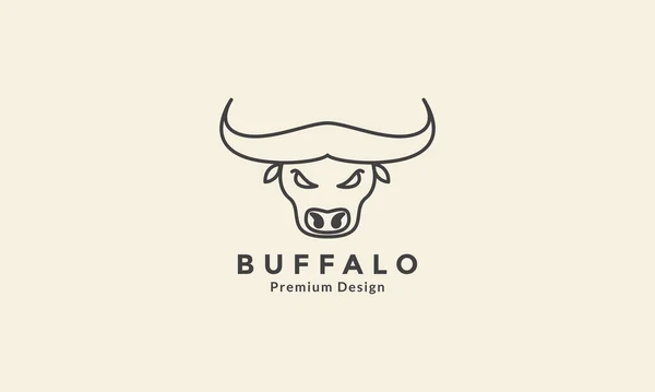 Animal Head Buffalo Lines Strong Logo Vector Icon Symbol Graphic — Stock Vector