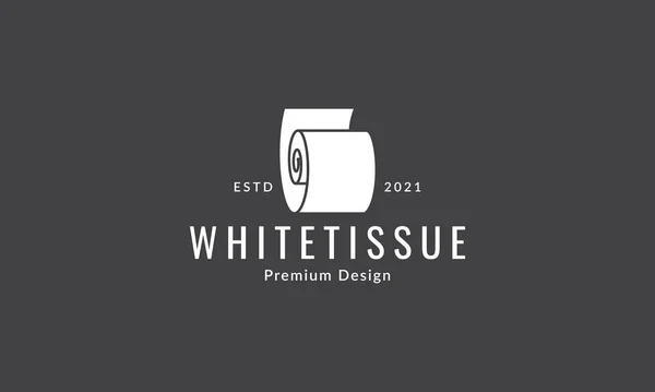 Papel Papel Rollo Logotipo Blanco Icono Vectorial Símbolo Diseño Gráfico — Vector de stock