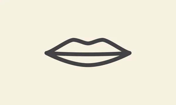 Líneas Simples Labios Humano Logotipo Vector Icono Símbolo Gráfico Diseño — Archivo Imágenes Vectoriales
