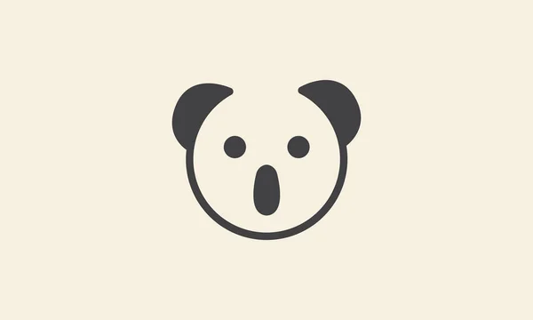 Cabeza Animal Lindo Koala Líneas Geométricas Logotipo Vector Icono Símbolo — Archivo Imágenes Vectoriales