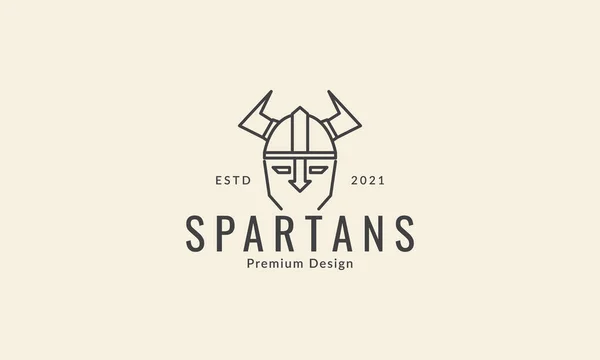 Spartan Hlava Čáry Logo Vektor Ikona Symbol Grafický Design Ilustrace — Stockový vektor