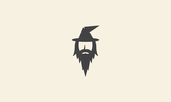 Голова Ведьмы Старик Векторным Логотипом Логотипа Иконка Символа Графический Дизайн — стоковый вектор
