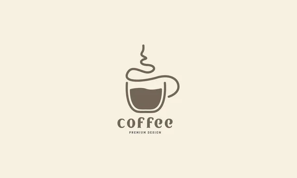 Café Taza Línea Arte Simple Moderno Logotipo Vector Icono Símbolo — Vector de stock