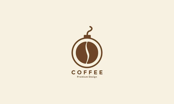 Grain Café Avec Logo Boom Icône Vectorielle Symbole Illustration Conception — Image vectorielle