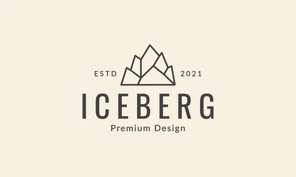 Líneas Simples Moderno Iceberg Logo Vector Icono Símbolo Gráfico Diseño — Vector de stock