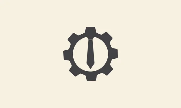 Cravate Entreprise Avec Des Services Engrenage Logo Icône Vectorielle Symbole — Image vectorielle