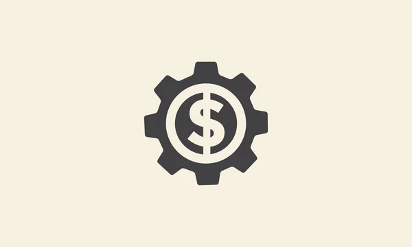 Dinero Con Servicios Engranajes Logotipo Vector Icono Símbolo Gráfico Diseño — Archivo Imágenes Vectoriales