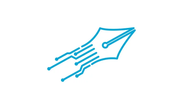 Lápis Com Conecte Ilustração Gráfica Projeto Símbolo Vetor Logotipo Tecnologia —  Vetores de Stock