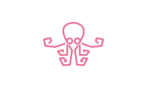 Único Pulpo Líneas Logotipo Vector Icono Símbolo Diseño Gráfico Ilustración — Archivo Imágenes Vectoriales