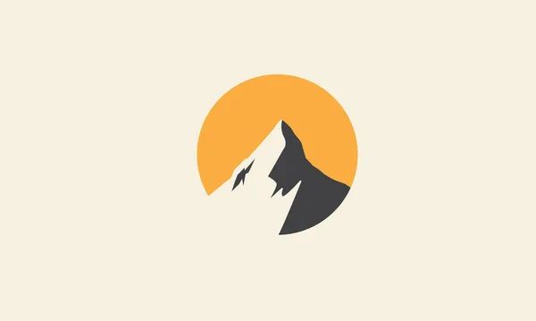 Oranje Zonsondergang Cirkel Met Berg Moderne Logo Vector Pictogram Ontwerp — Stockvector
