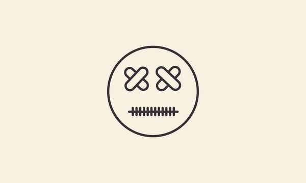 Gesichtslinien Mit Band Logo Symbol Vektor Symbol Grafik Design Illustration — Stockvektor