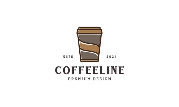 Moderno Café Vidrio Logotipo Único Símbolo Vector Icono Diseño Gráfico — Vector de stock