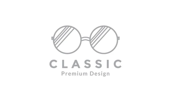 Velho Clássico Círculo Óculos Sol Logotipo Símbolo Vetor Ícone Gráfico — Vetor de Stock