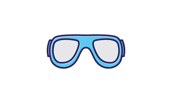 Gafas Buceo Logotipo Azul Símbolo Vector Icono Diseño Gráfico Ilustración — Vector de stock