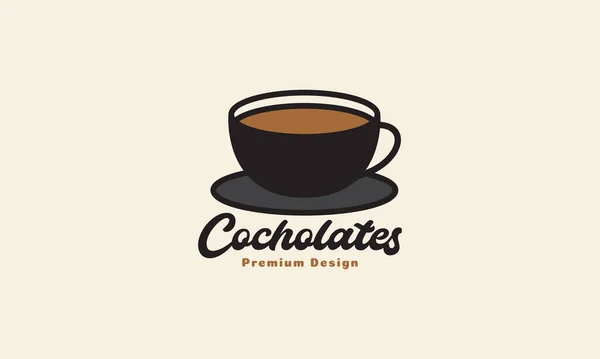 Einfach Schokolade Drink Tasse Hipster Logo Symbol Vektor Symbol Grafik — Stockvektor