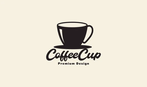 Silhouette Kaffeetasse Einfach Logo Symbol Vektor Symbol Grafik Design Illustration — Stockvektor