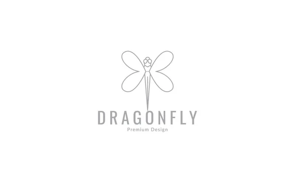 Insect Dragonfly Lines Simple Fly Logo Symbol Vector Icon Graphic — Stock Vector