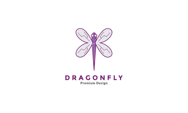 Insect Dragonfly Colorful Simple Fly Logo Symbol Vector Icon Graphic — Stock Vector