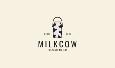 Metal Süt Kovası logo tasarımı vektör simgesi çizimi