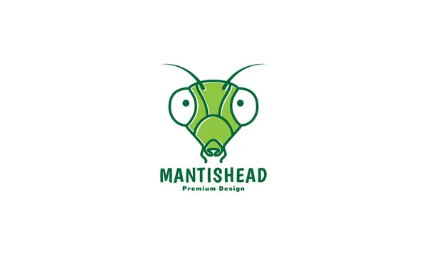 animal insect mantis head green logo design vector icon symbol illustration