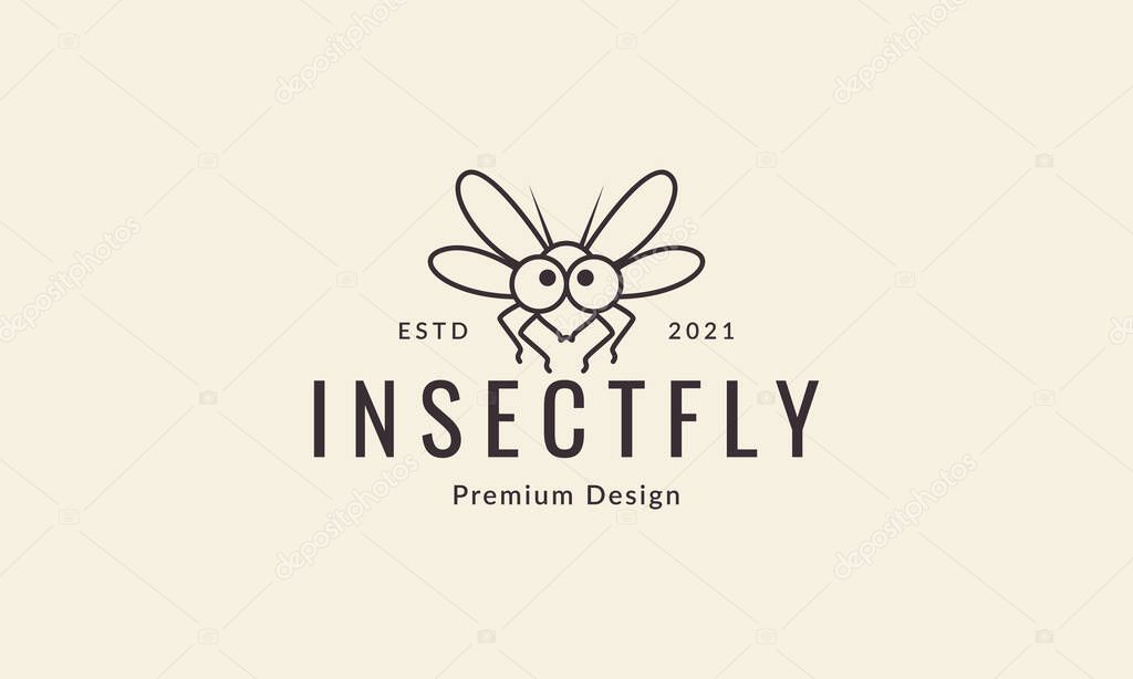 animal insect honey bee fly lines  logo design vector icon symbol illustration