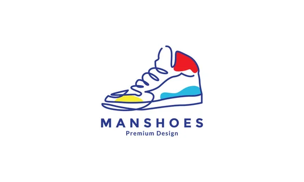 Γραμμές Τέχνη Αφηρημένη Παπούτσια Sneaker Λογότυπο Σχεδιασμό Διάνυσμα Εικονίδιο Σύμβολο — Διανυσματικό Αρχείο
