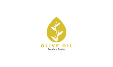 Zeytinyağı damlası logo tasarımı vektör simgesi illüstrasyonu