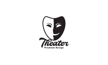mask dark face theater logo symbol vector icon illustration design