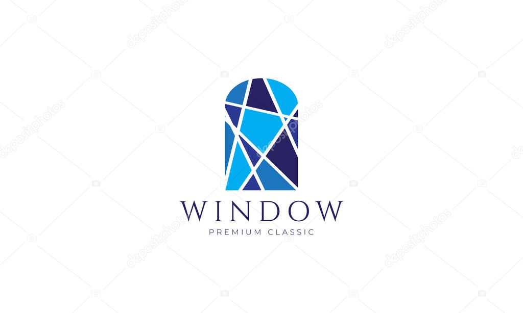 Window mosaic blue logo vector symbol icon design illustration