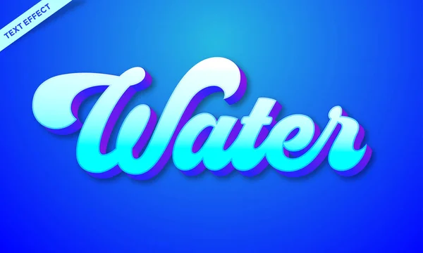Water Blauwe Tekst Effecten Template — Stockvector